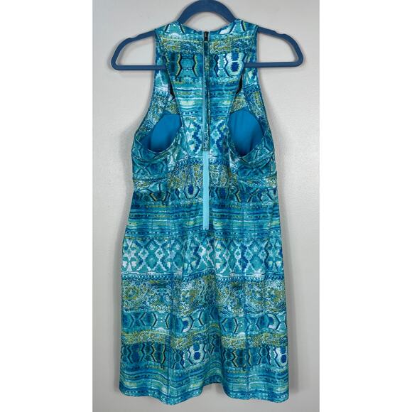 Title Nine Trouble Dress Blue Print Size 8 Racerback Nimblene Activewear Outdoor - Picture 6 of 12